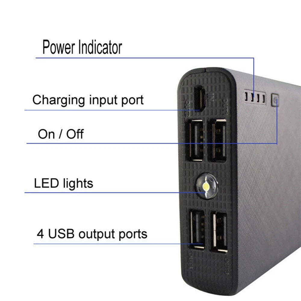 9000000mAh Power Bank Fast Charger Battery Pack Portable 4 USB for Mobile Phone.