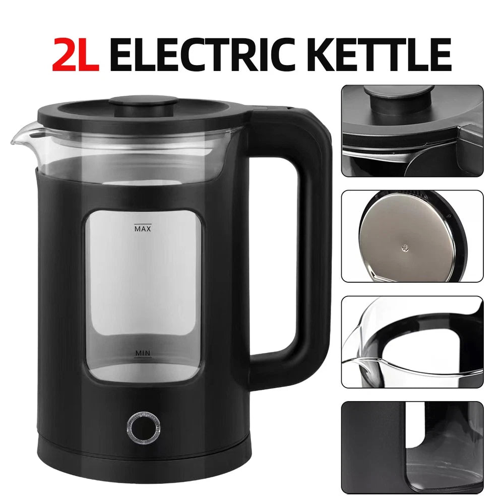 2.3L Electric Kettle Fast Boil 1500W Stainless Steel Jug Boil-Dry Protection