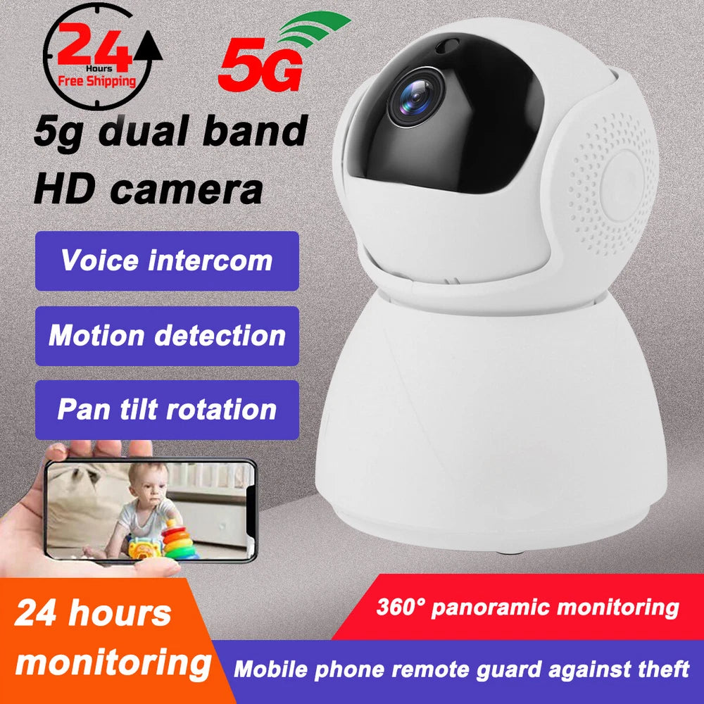 WIFI IP Camera Wireless 5GHz CCTV 1080P HD PTZ Smart Home Security Indoor IR Cam