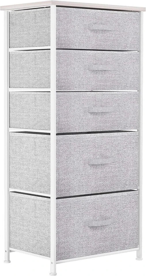Chest of Drawers Bedroom Furniture Storage Bedside Cabinet 5 Fabric Drawer