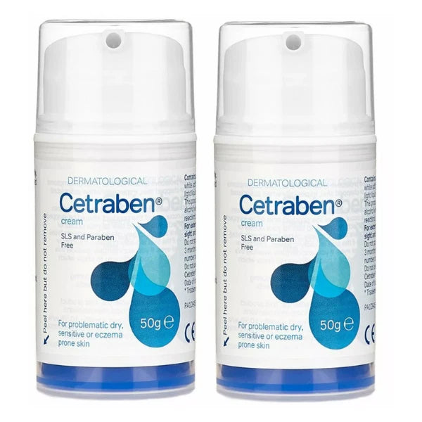 2x Cetraben Emollient Cream 50g - For Dry Skin and Eczema Relief Dermatological