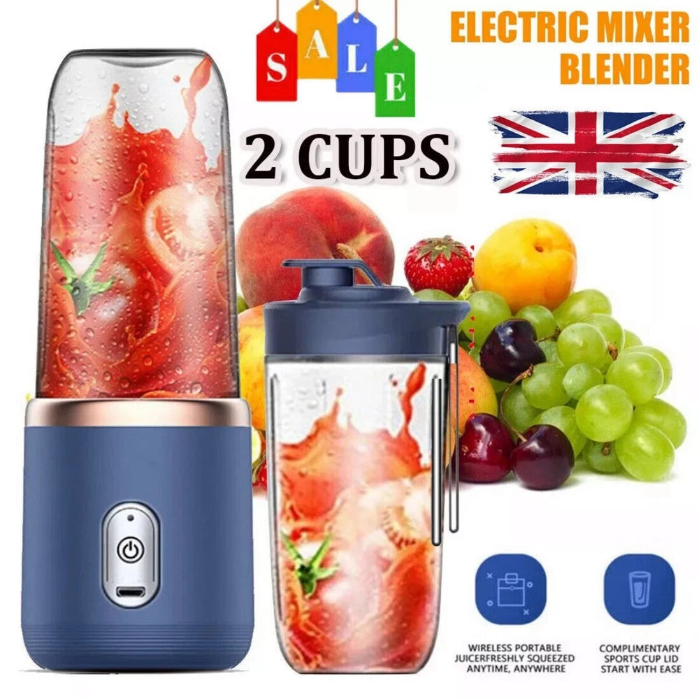 400ml Portable USB Rechargeable Juicer Cup Electric Mixer Blender Smoothie Maker