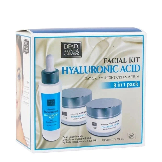 Dead Sea Collection Hyaluronic Acid 3in1 Facial Kit 3x50ml Hydrating Skincare