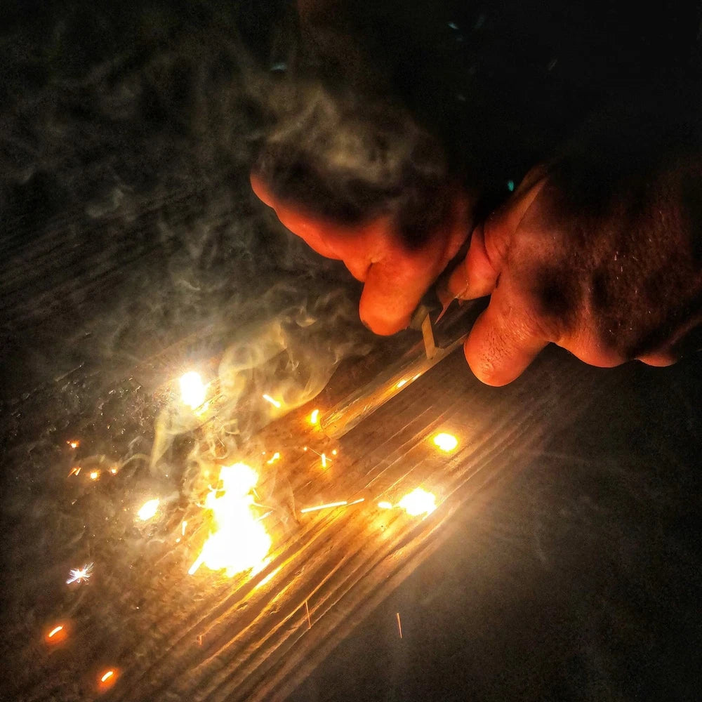 2x Magnesium Fire Starter Stick Firestick Keychain Steel Flint Survival Lighter