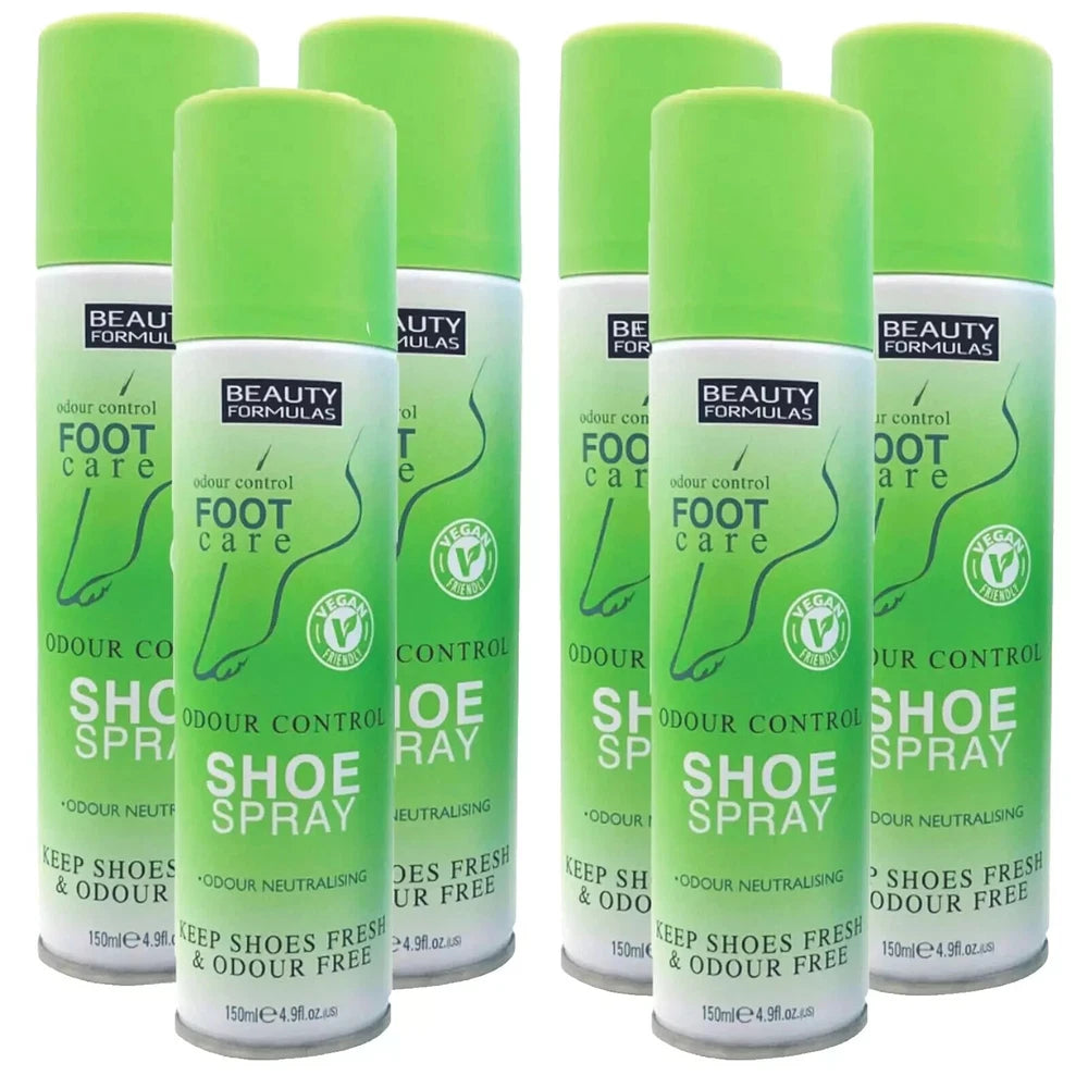 Odour Control Shoe Spray  Antibacterial Anti fungal 150ml Smell Remover x 6 Pack