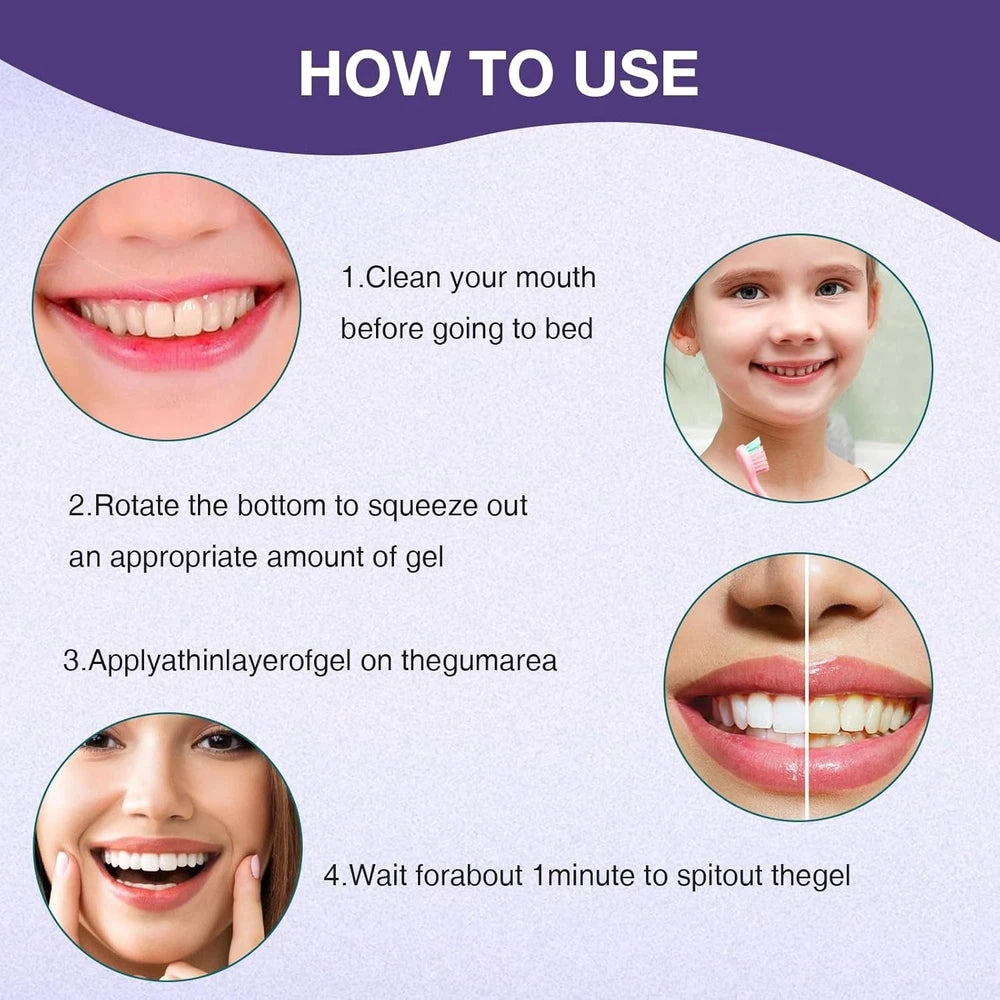 3 Pcs Gum Repair Gel, Mullein Gum Repair Gel, Mullend Gum Repair Cleaning Stain