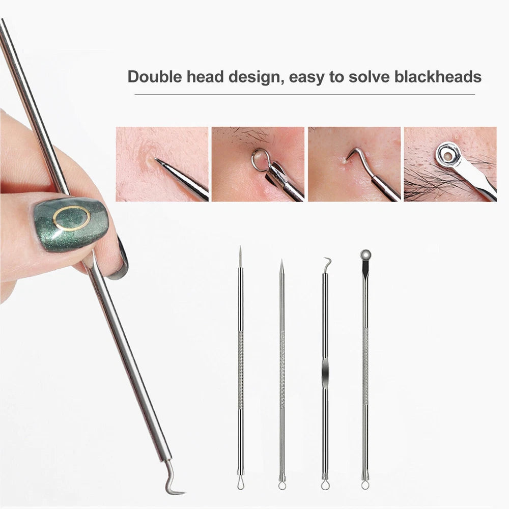 11x Blackhead Remover Tool Kit Spot Acne Pimple Comedone Extractor Comedone Box