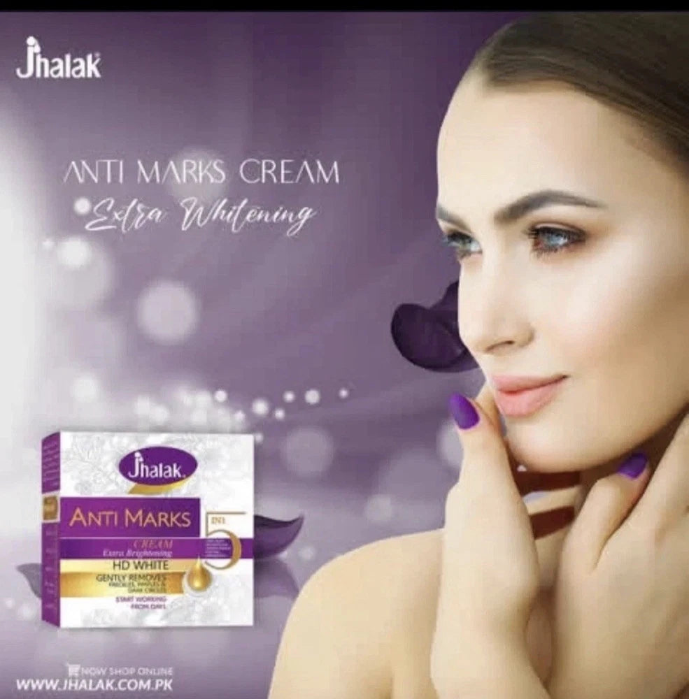 Jhalak Anti Marks Extra Brightening HD White Face Cream 30g (Result from day 1)