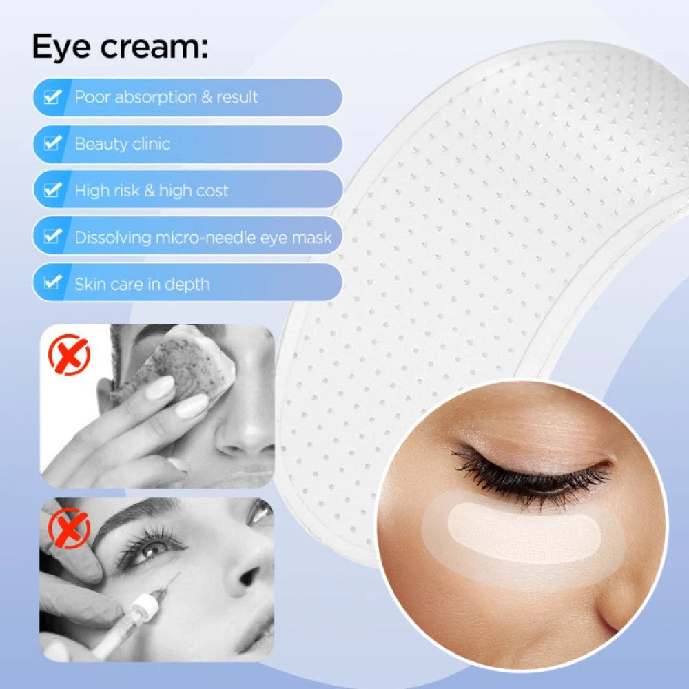 Hyaluronic Acid Microneedle Eye Patches Anti Wrinkle for Dark Circles Puffy Eyes