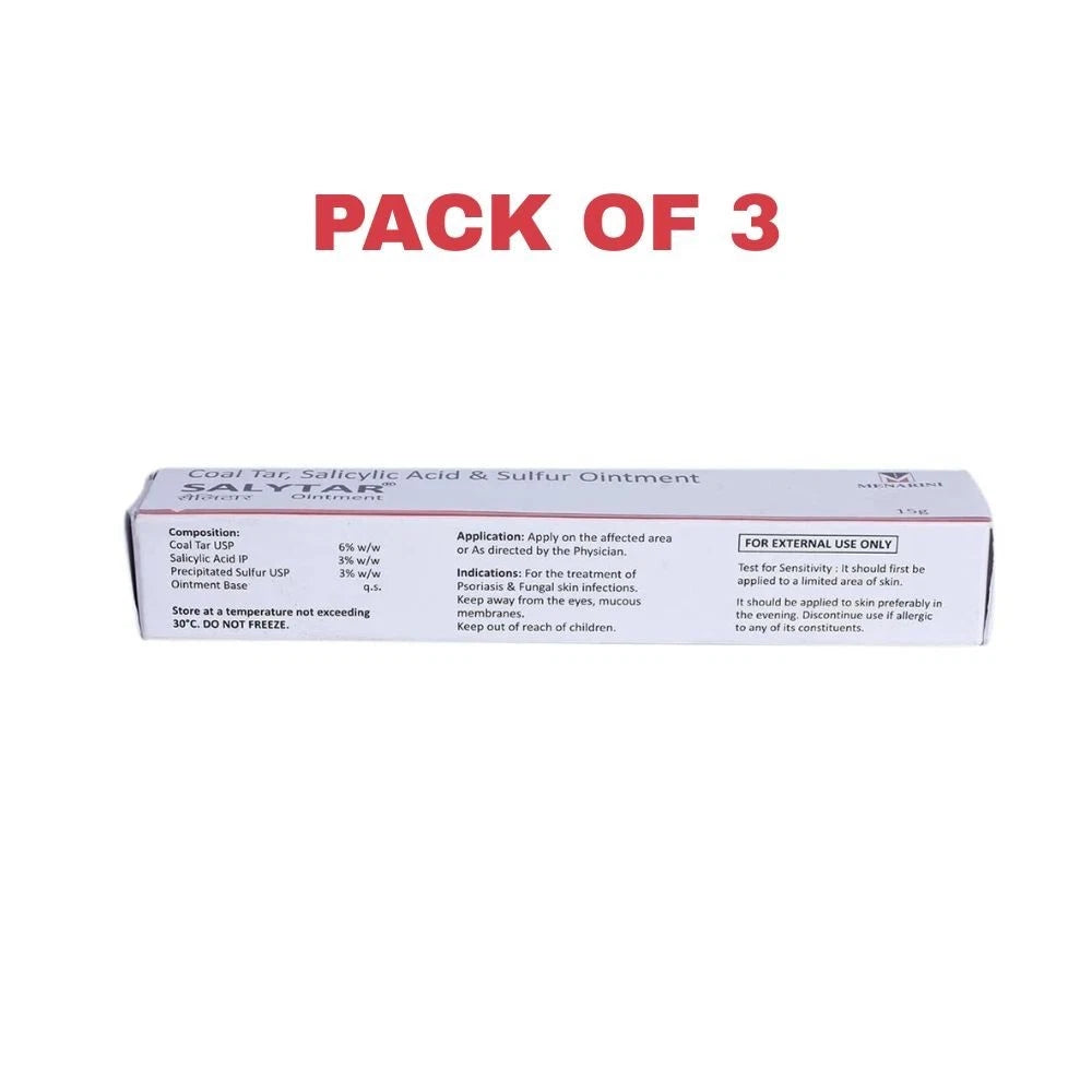 3 x Coal Tar & Salicylic Acid, Sulfur Ointment (3 x 15gm) for Skin Care