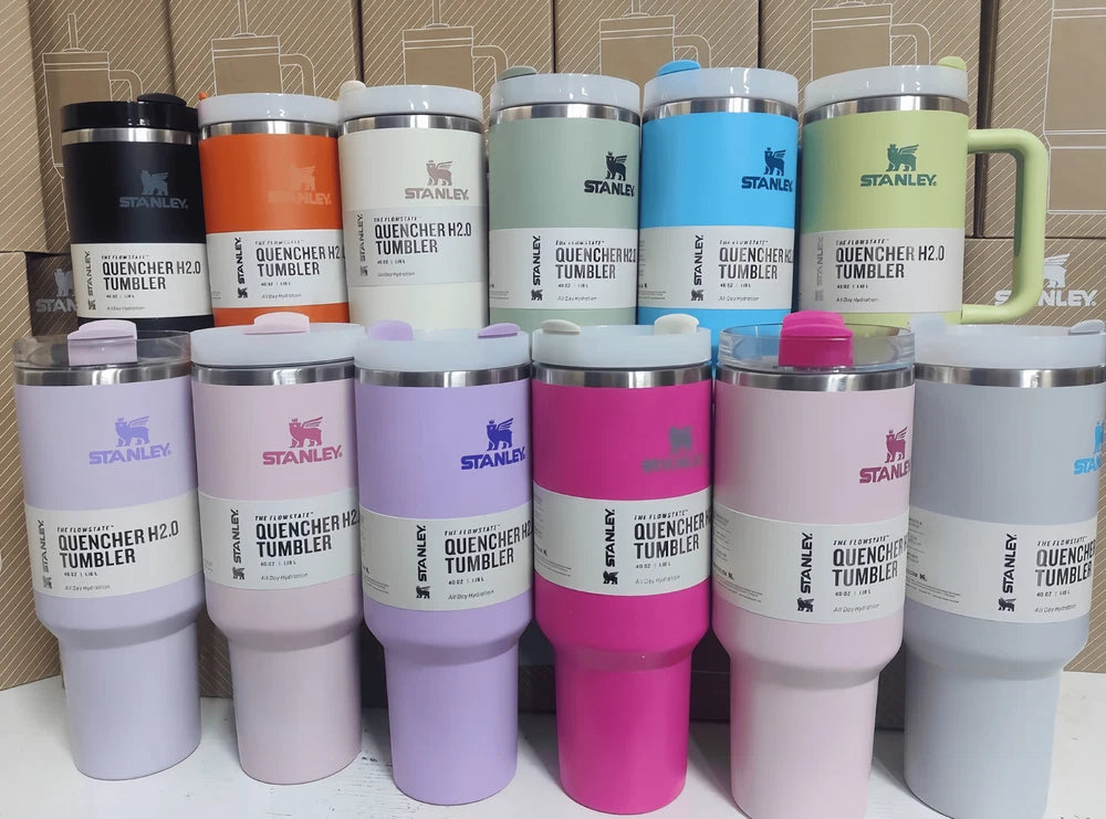 40 OZ Stainless Steel Water Bottle Travel Tumbler Cup With Straw Lid Insulated