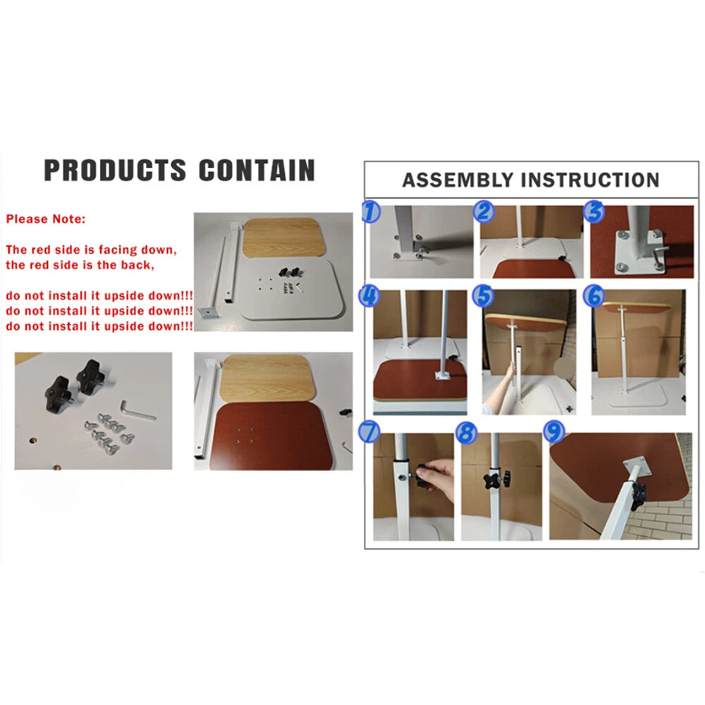 Adjustable C-Shaped Sofa Side End Table Coffee Laptop Table Living Room Bedroom