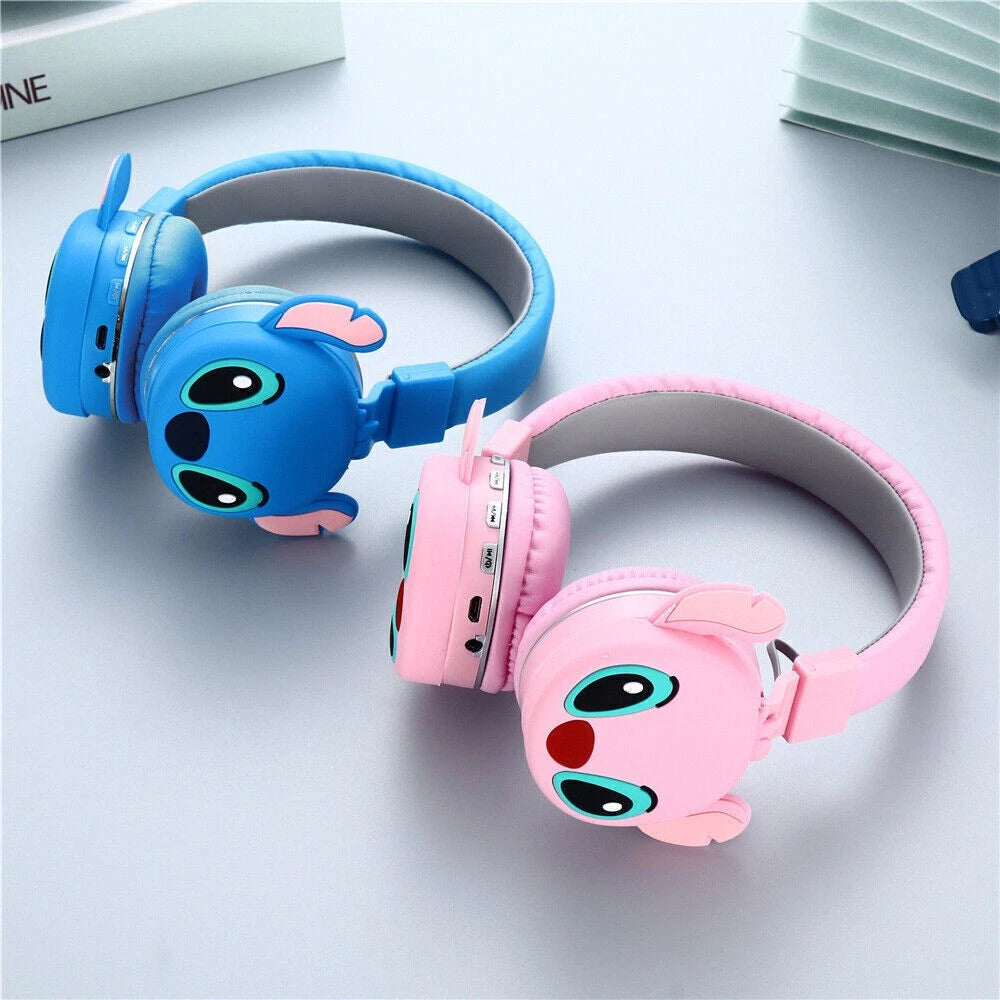 Lilo & Stitch Kids Foldable Wireless Headphones Ear Pads Headset Gift Earphones