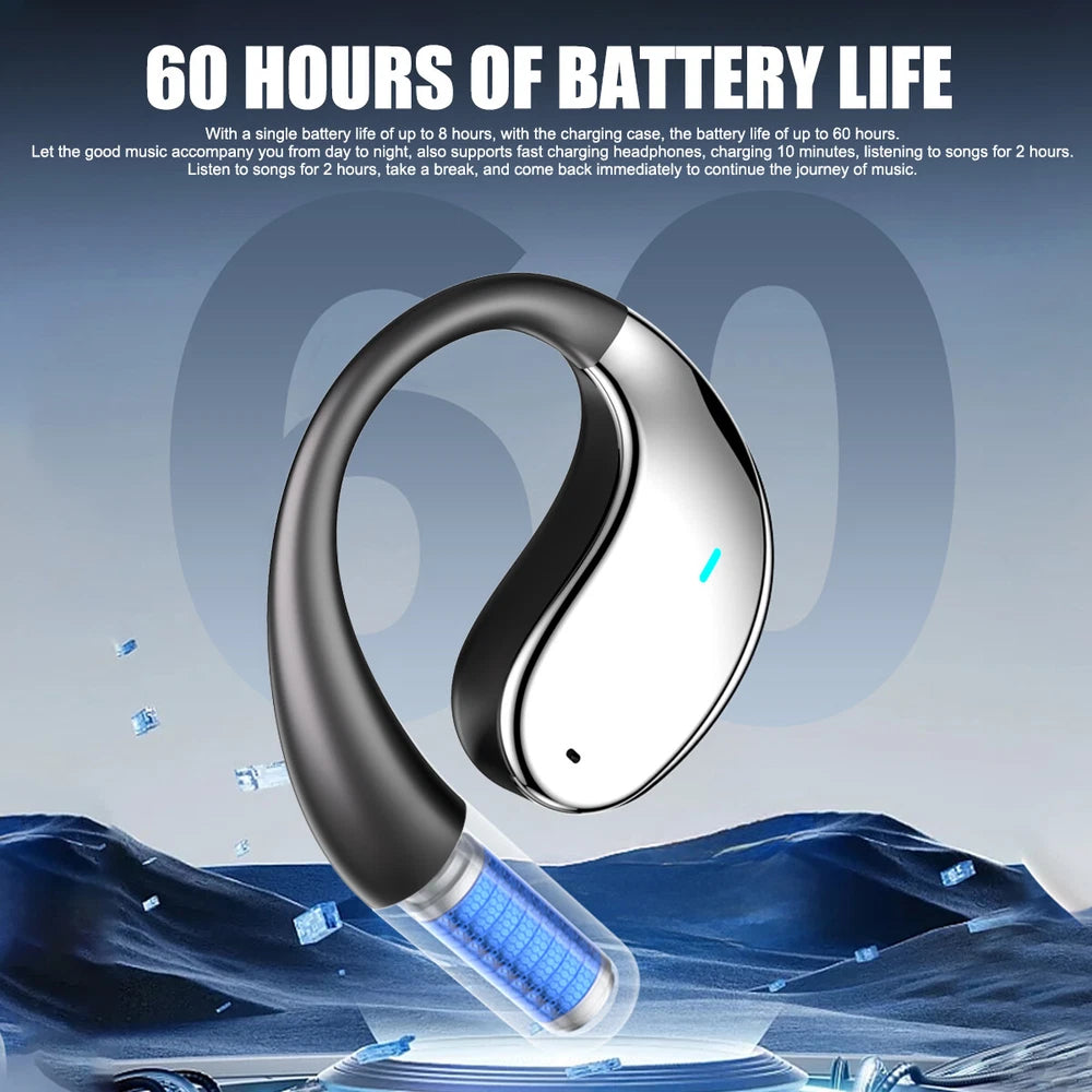 Q39 Wireless Earphones Open Ear Bluetooth 5.4 OWS Headphones Gym Sports Earbuds