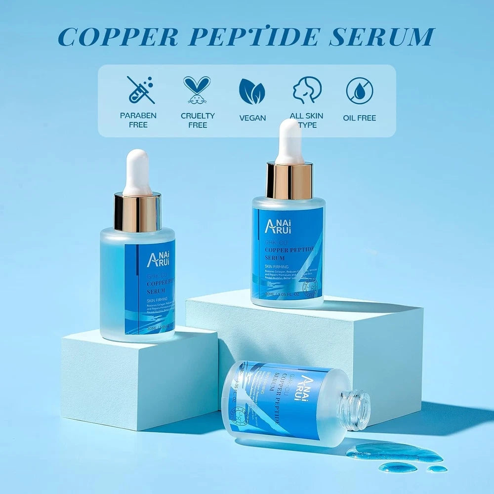 Copper Peptides Serum for Face - Ghk-Cu anti Aging Face Serum with Hyalu