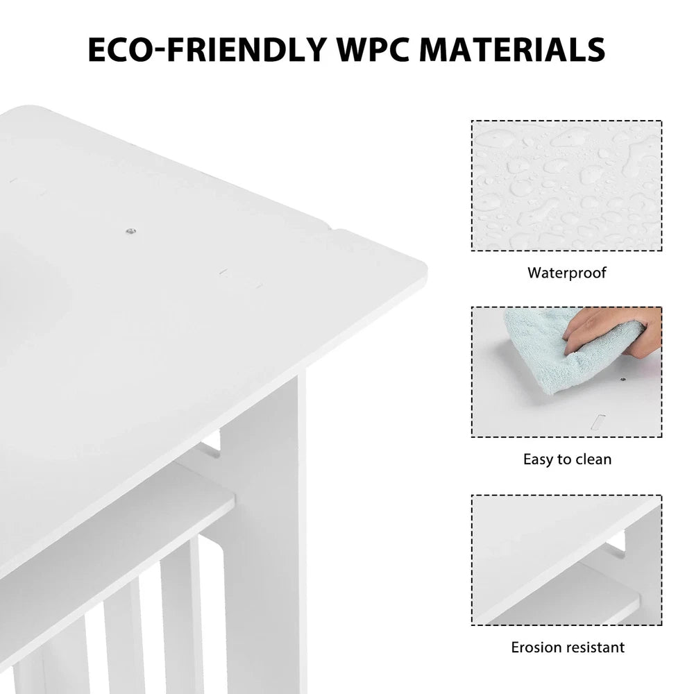 White Small Bedside Table Nightstand Coffee Tea Table Nightstand Storage Shelf