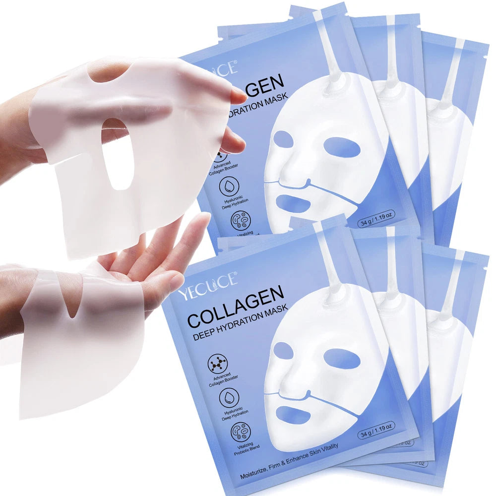 6pcs Overnight Korean Bio-Collagen Real Deep Face Mask _ Brightening  Hydrating