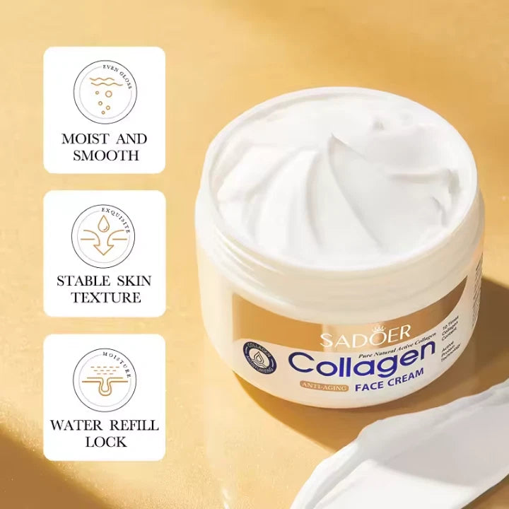 FACE CREAM ANTI-AGING COLLAGEN HYALURONIC ACID MOISTURISING FIRMING 100ML