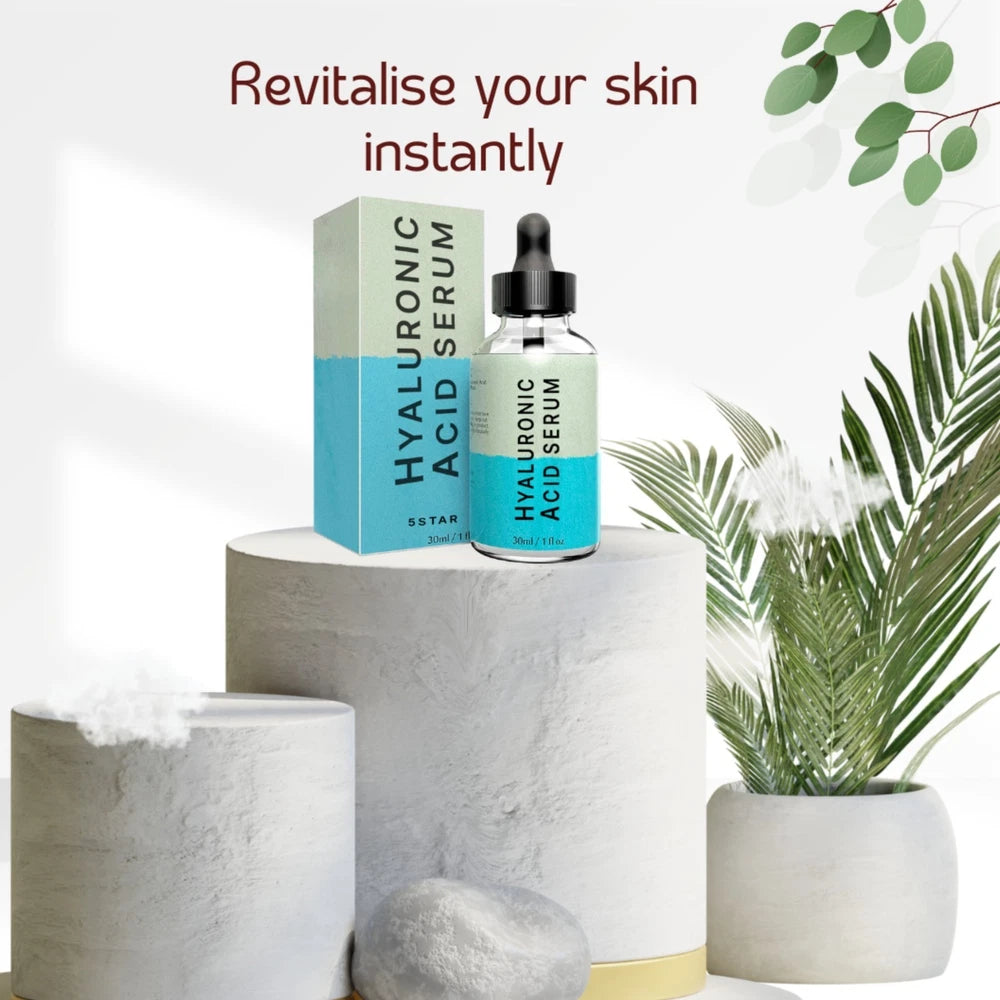 100% Hyaluronic Acid Serum 30ml Dropper Tightening Hydrating Fine Wrinkles