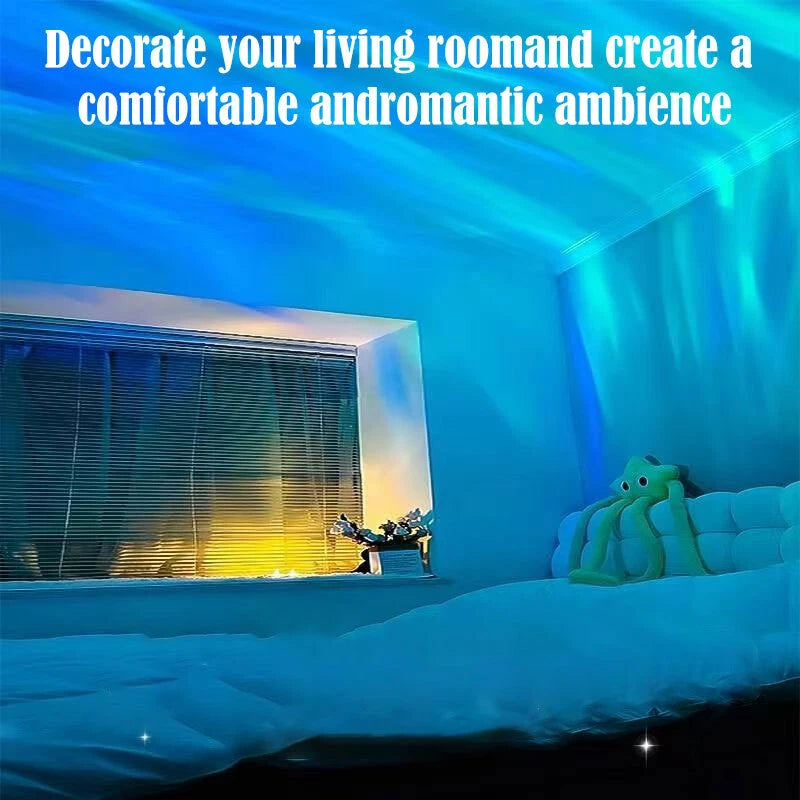 RGB Cube Northern Lights 16 Colour Aurora Projector Lamp Ocean Wave Night Lights