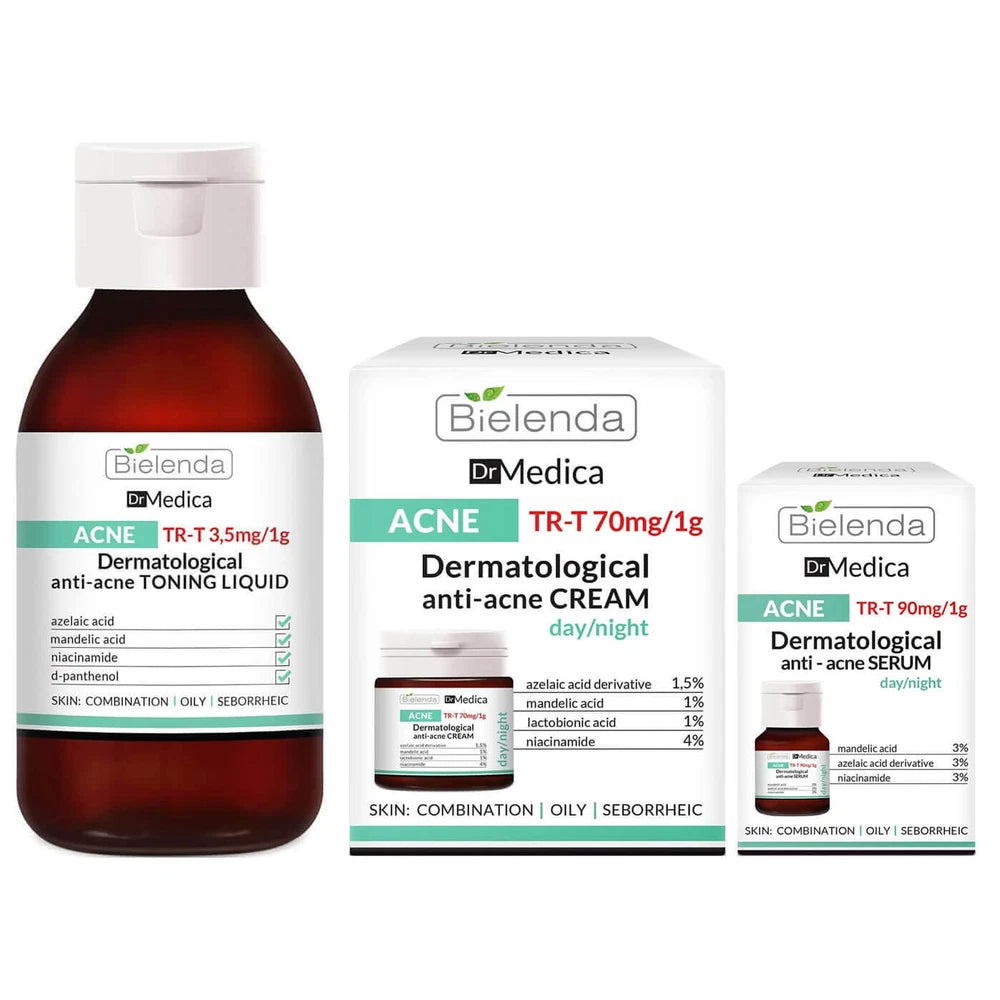 Bielenda Dr Medica Anti Acne Face Cream SerumTonic Cleansing Emulsion OILY SKIN