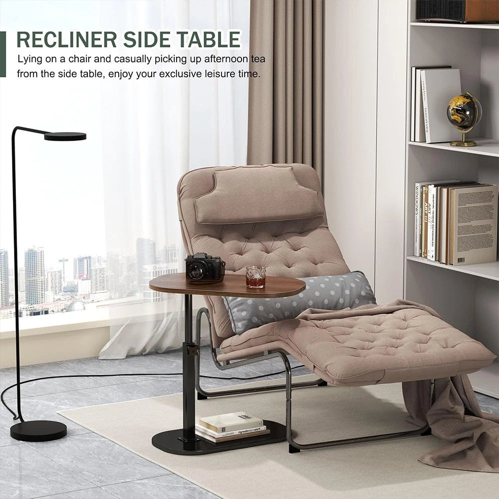 Adjustable C-Shaped Sofa Side End Table Coffee Laptop Table Living Room Bedroom