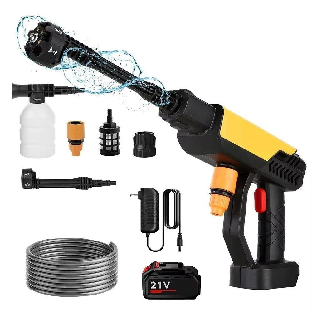 Portable Cordless Car High Pressure Washer Jet Water Wash Cleaner Gun+2 Battery