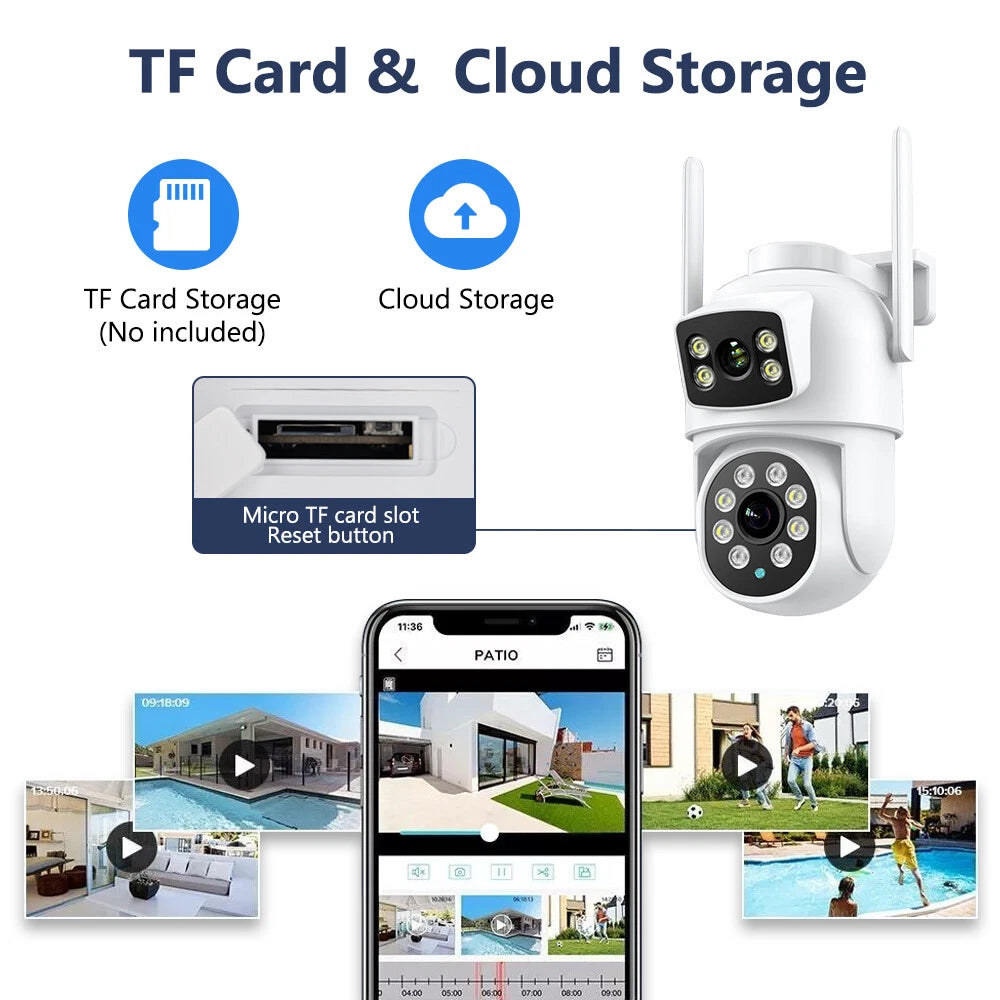 Wireless 4K IP Camera WIFI Outdoor CCTV HD PTZ Smart Home Security IR Cam 8MP