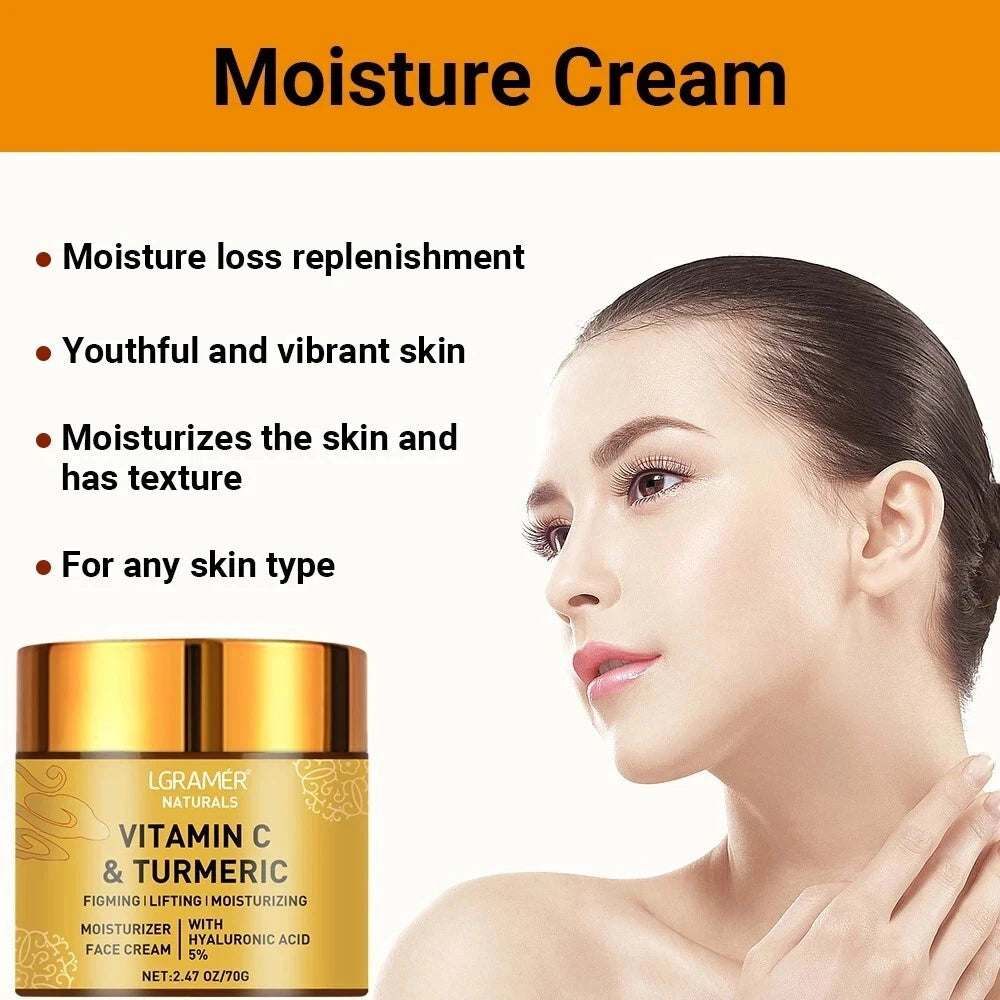 Turmeric Vitamin C Face Cream with Retinol – Moisturizing & Brightening