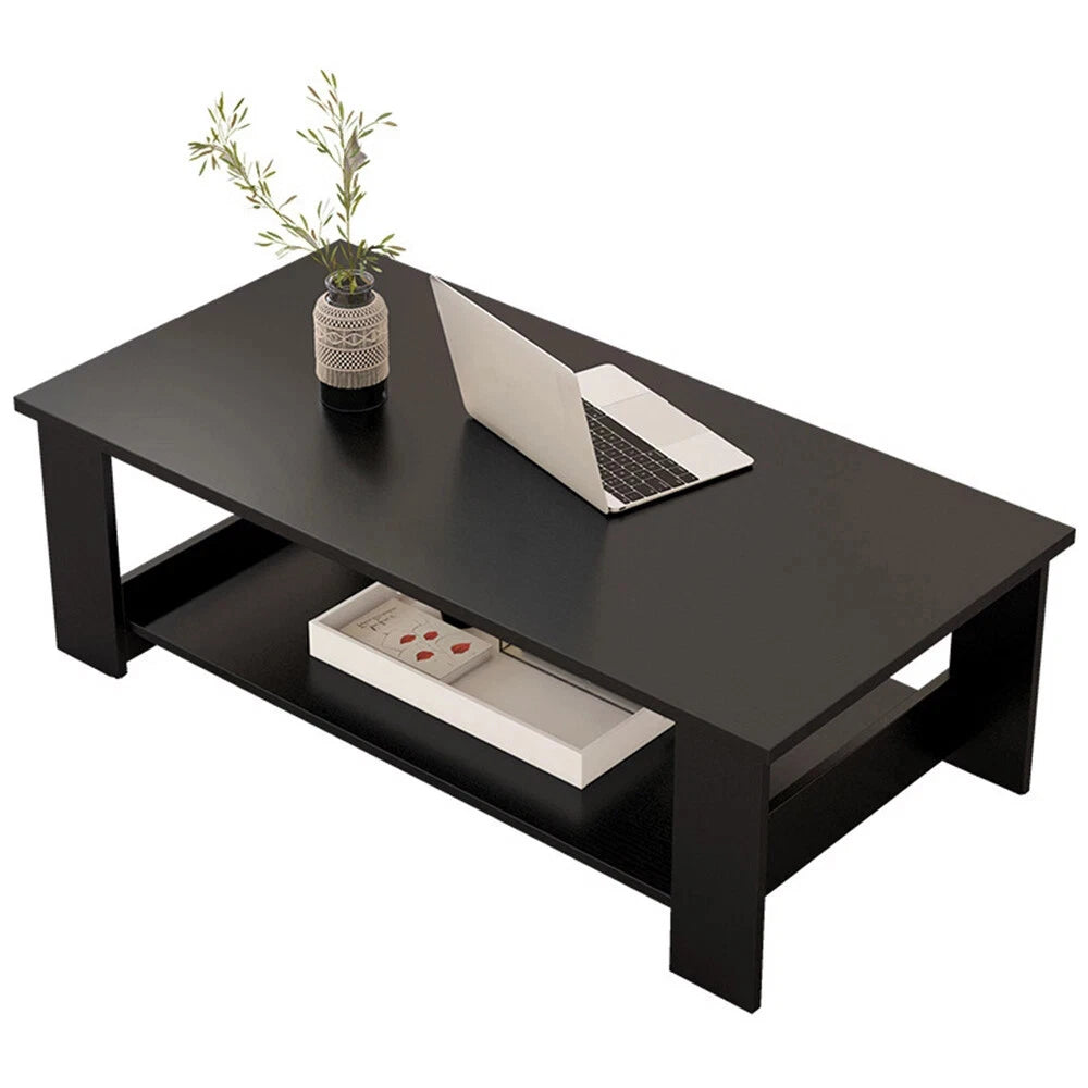 Modern Coffee Table Living Room Tea Side End Desk With Lower Shelf Storage UK