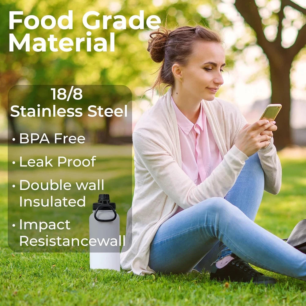 Vacuum Insulated Flask Stainless Steel Water Bottle  Leak-Proof & BPA-Free mug