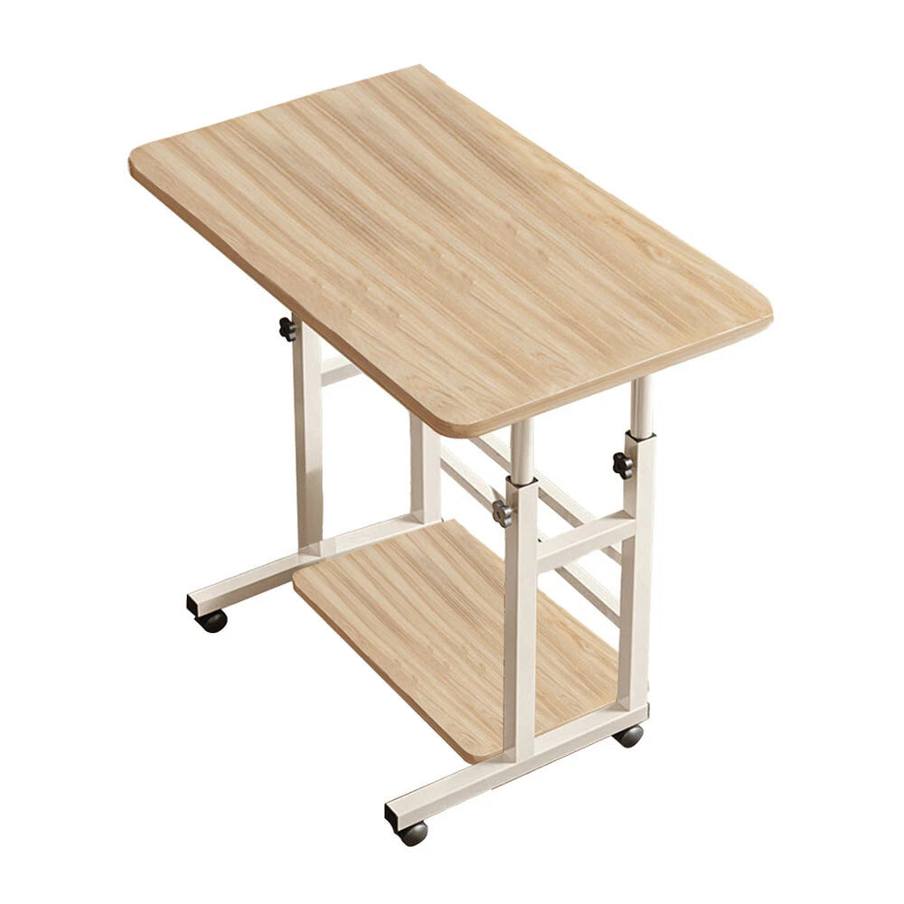 Height Adjustable Small PC Computer Desk Mobile Overbed Table Laptop Stand Shelf
