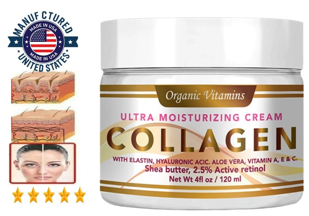 COLLAGEN & ELASTIN CREAM Smooth Supple Moisture Skin Face Anti Aging Wrinkle 4oz