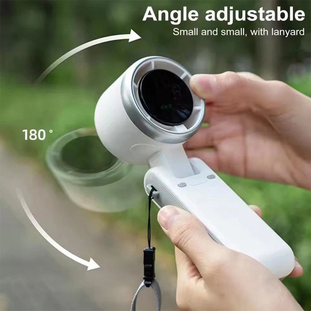 USB Rechargeable Mini Hand-Held Fan Portable Folding Desk Fan Cooler Cooling UK