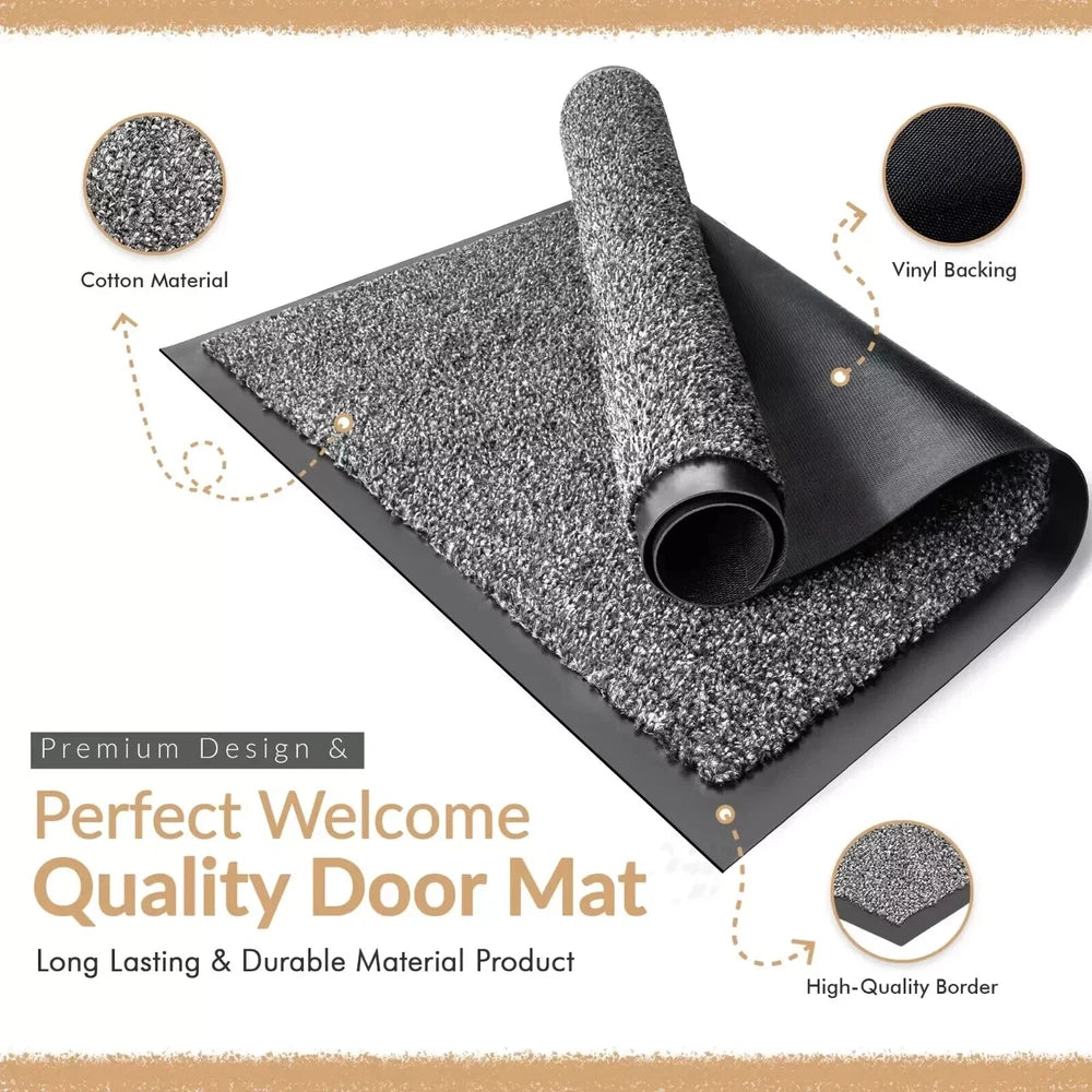 Barrier Mat Entrance Door Mat Heavy Duty Non Slip Dirt Trapper Rubber Back Rugs