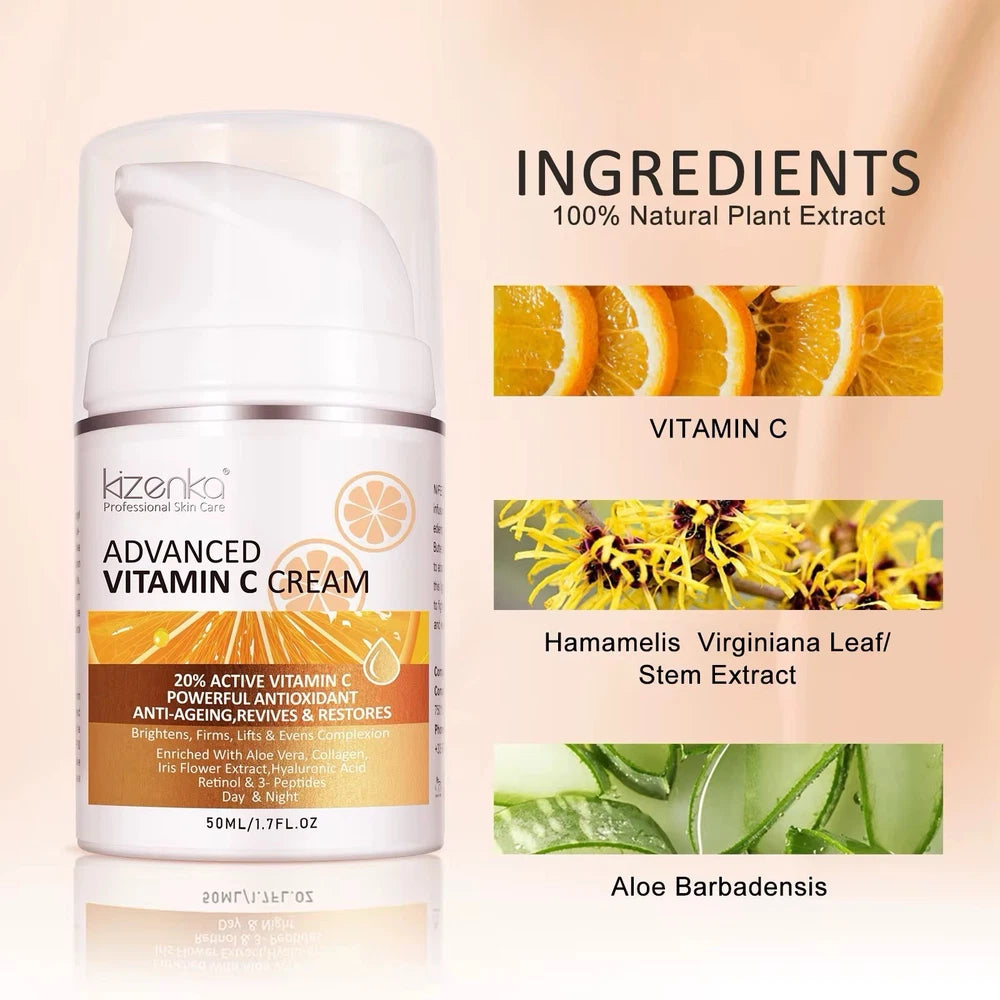 Vitamin C Cream Anti Aging 20% Vitamin Enriched With Aloe And Collagen Face Neck