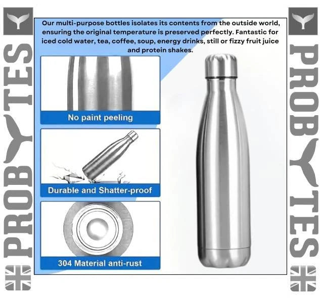 Stainless Steel Water Bottle Double Wall Vacuum Insulated Thermal Flask Sports