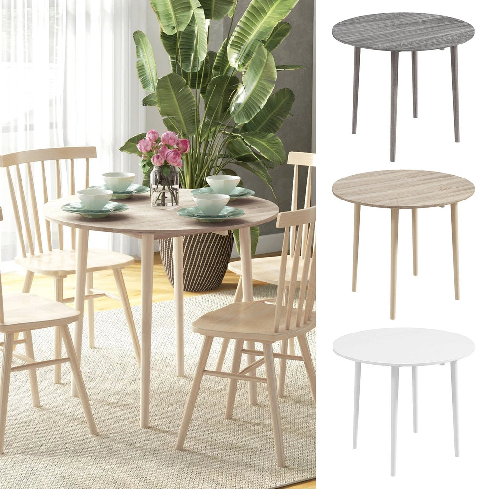 Folding Dining Table, Round Drop Leaf Table for Small Spaces