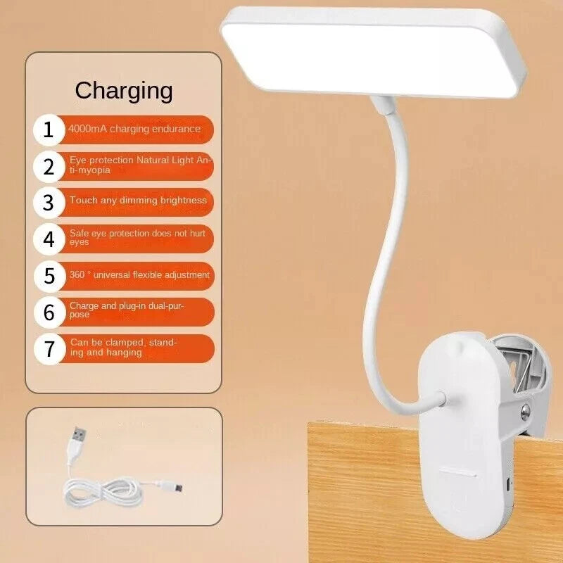 LED Clamp Clip On Flexible USB Desk Light Bed Reading Table Study Night Lamp UK