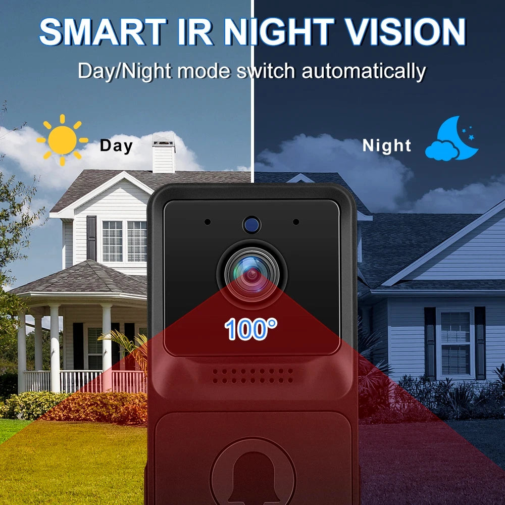 Smart Wireless WiFi Ring Doorbell Security Intercom Video Camera Door Bell