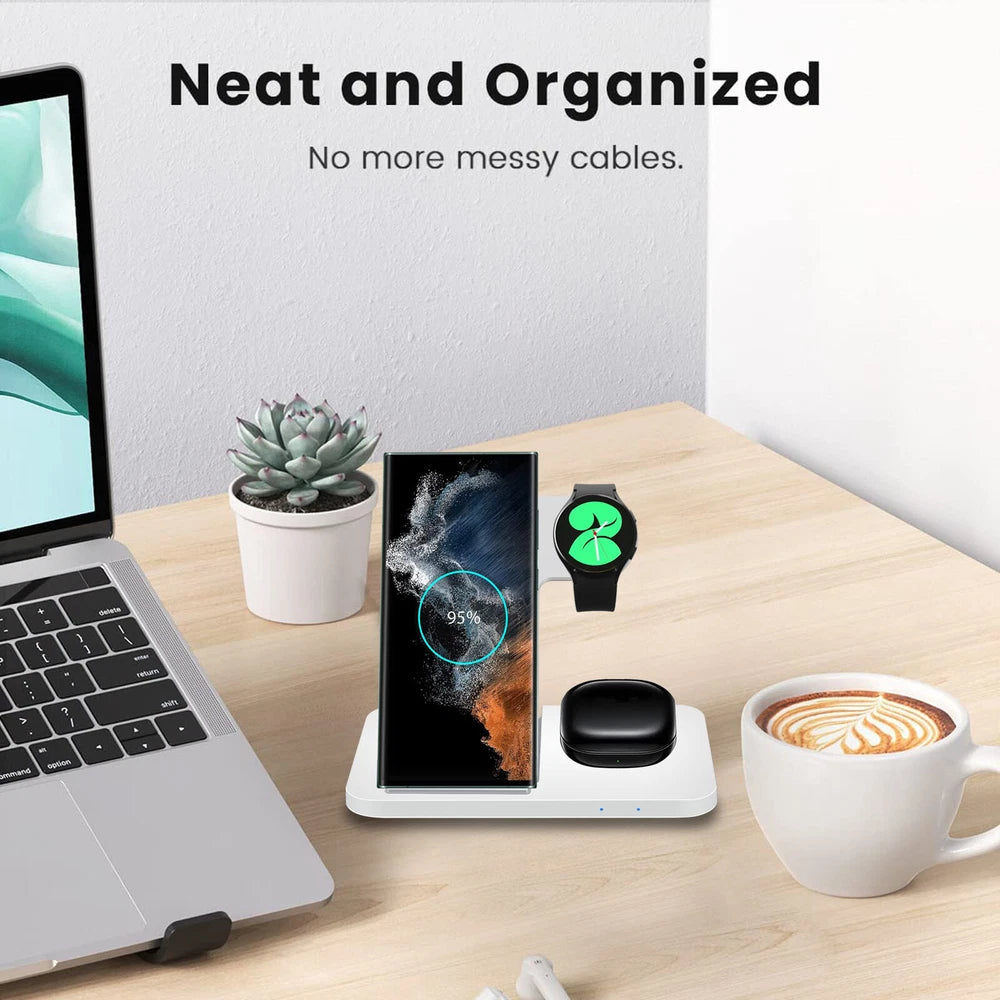 3in1 Wireless Charger Station Dock For Samsung Galaxy Watch 7/6 S25+ S24 Z Flip6