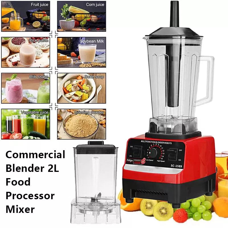 Multifunctional 2L Blender Food Processor Smoothie Juicer Ice Crusher 4500W