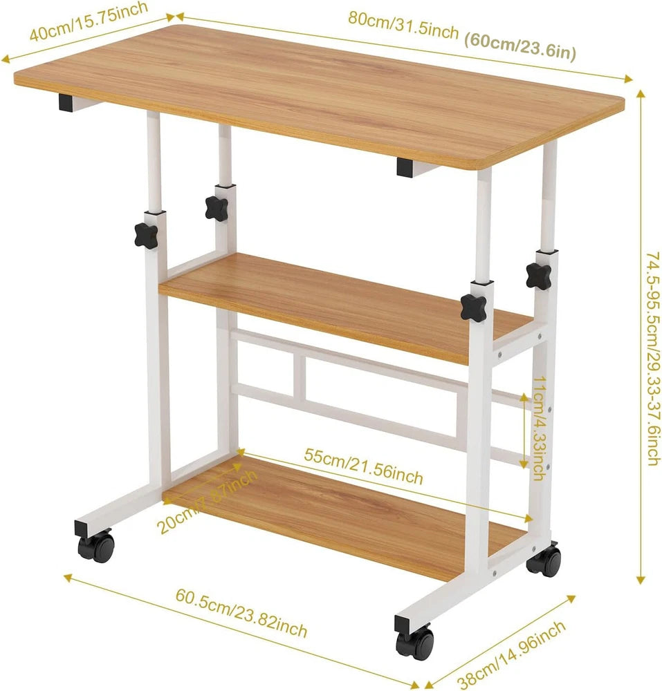 Adjustable Home Study Table Notebook Computer Folding Laptop PC Trolley Desk UK