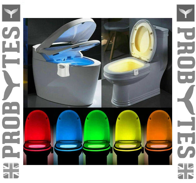 Toilet Bowl 8 Colors LED Night Light Motion Activated Seat Sensor Lamp Bathroom