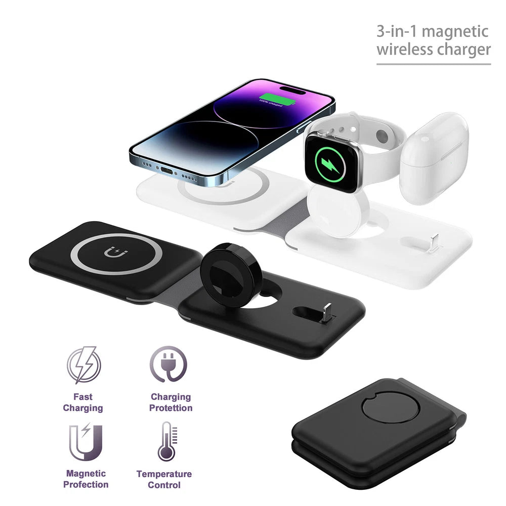 3in1 Wireless Charger Dock Charging Station For Apple Watch iPhone 16 15 14 13 X