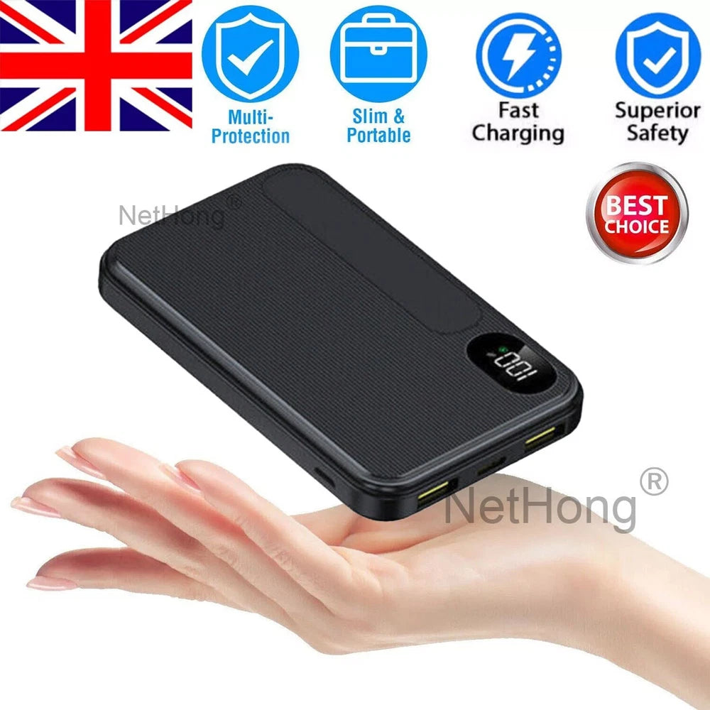 9000000mAh Power Bank Fast Charger Battery Pack Portable 4 USB for Mobile Phone.