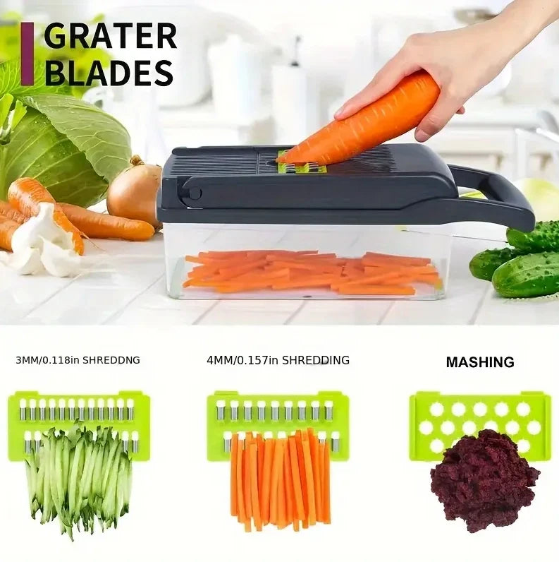 16 in 1 Vegetable Chopper Salad Fruit Mandolin Slicer Food Dicer Cutter Peeler