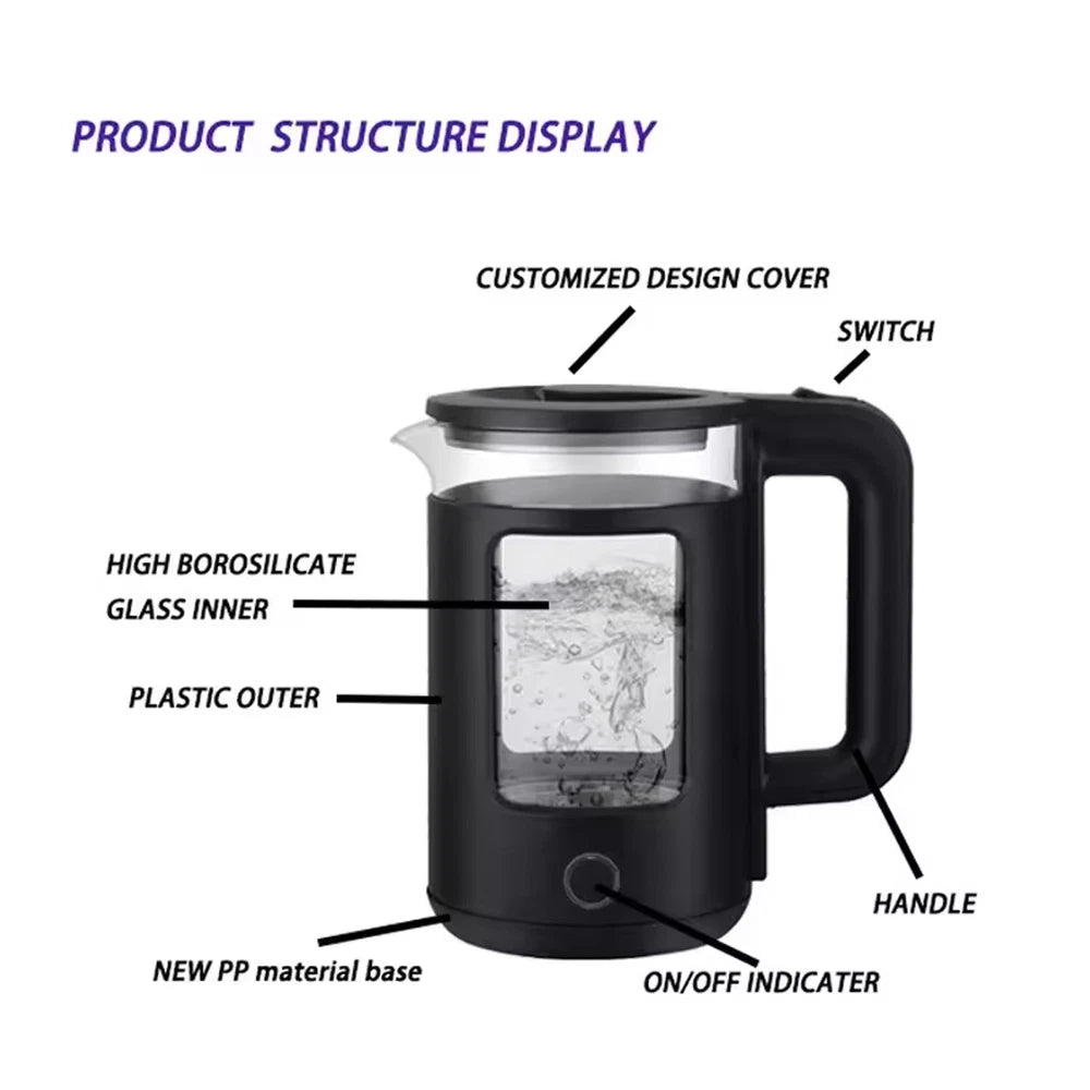 Electric Kettle Fast Boil 1500W Stainless Steel Jug Boil-Dry Protection