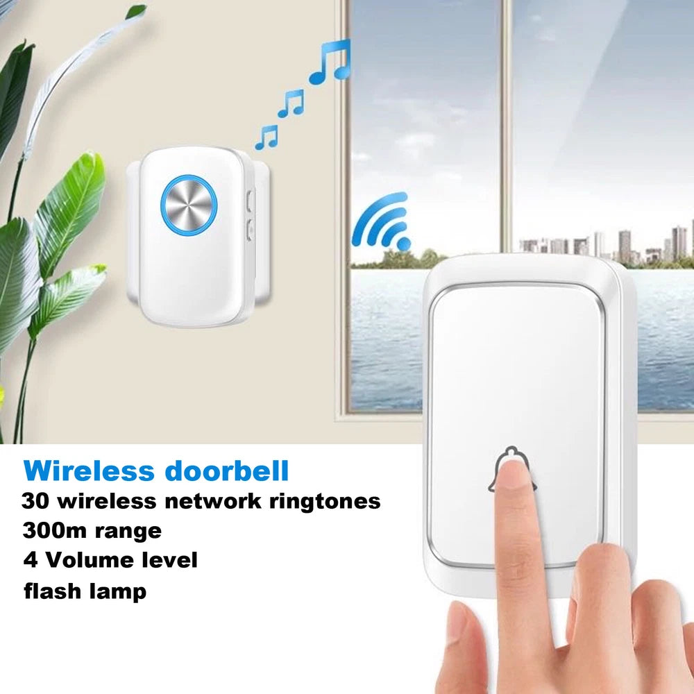 Loud Wireless Doorbell Plug in Cordless Doorbells Waterproof Door Bell Chime Kit