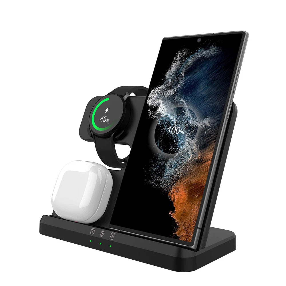 15W 3in1 Wireless Charger Station Charging Dock For Samsung Galaxy Watch 7/6 S24